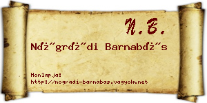 Nógrádi Barnabás névjegykártya