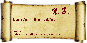 Nógrádi Barnabás névjegykártya